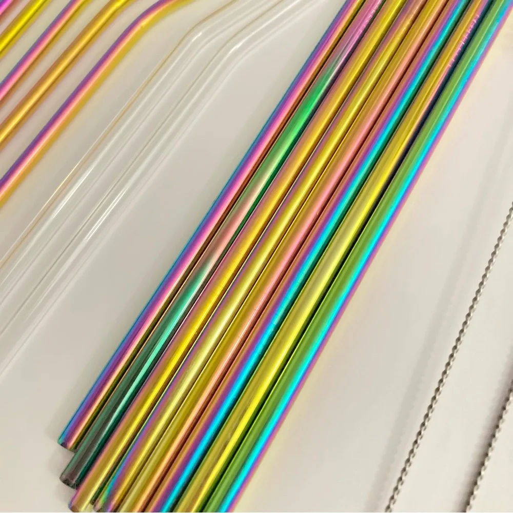 Colorful Reusable Straw Set with Cleaning Brushes 24